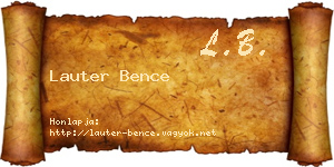 Lauter Bence névjegykártya